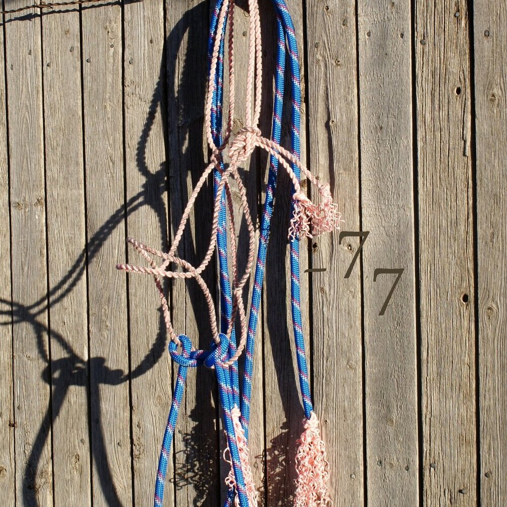 NEW Handmade Fully Rigged Lariat Rope Loping Halter Hackamore - Arab/Cob Size - Picture 4 of 9